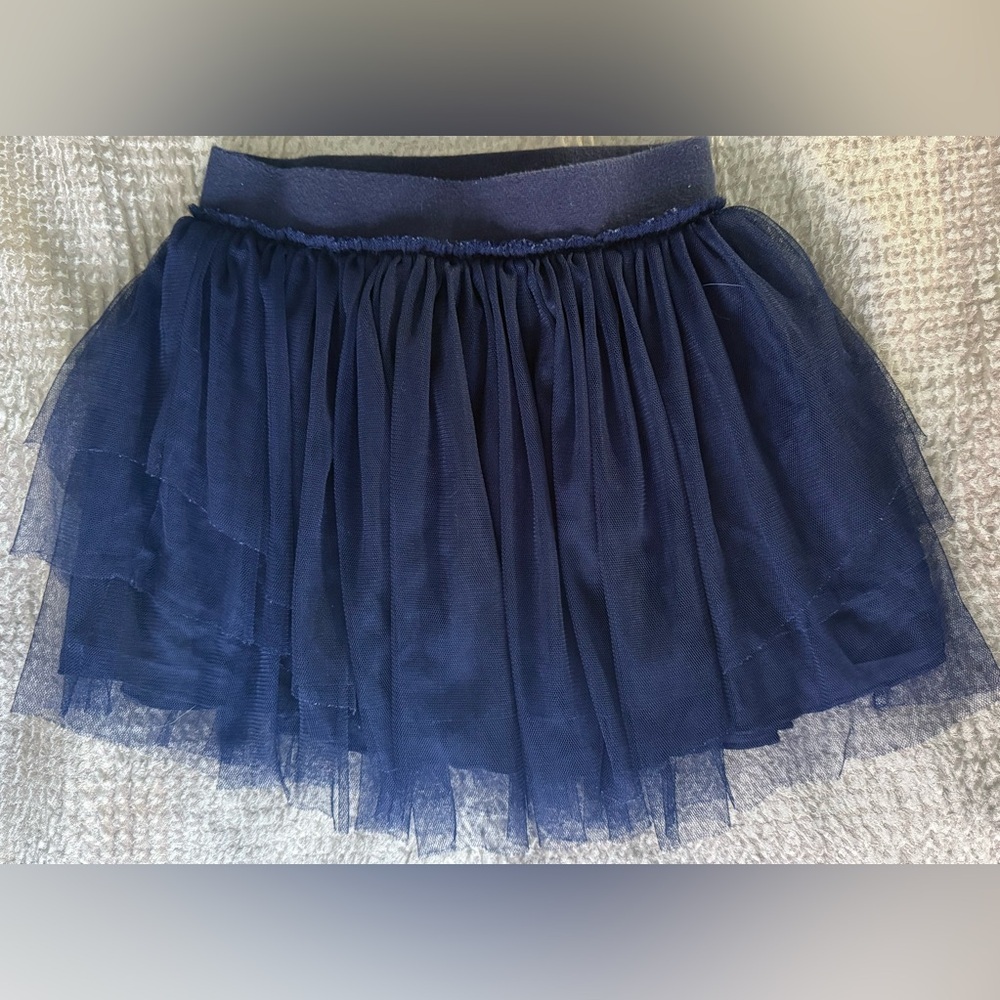Splendid Girls Navy Tiered Tulle Skirt Size 10 – Mesh Overlay, Lined